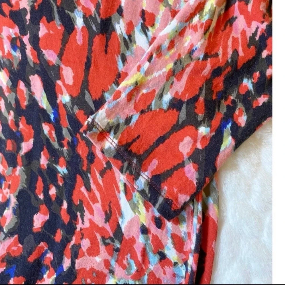 CAbi Abstract Watercolor Long Sleeve Jersey‎ Shift Dress Style# 374 M - Picture 12 of 15